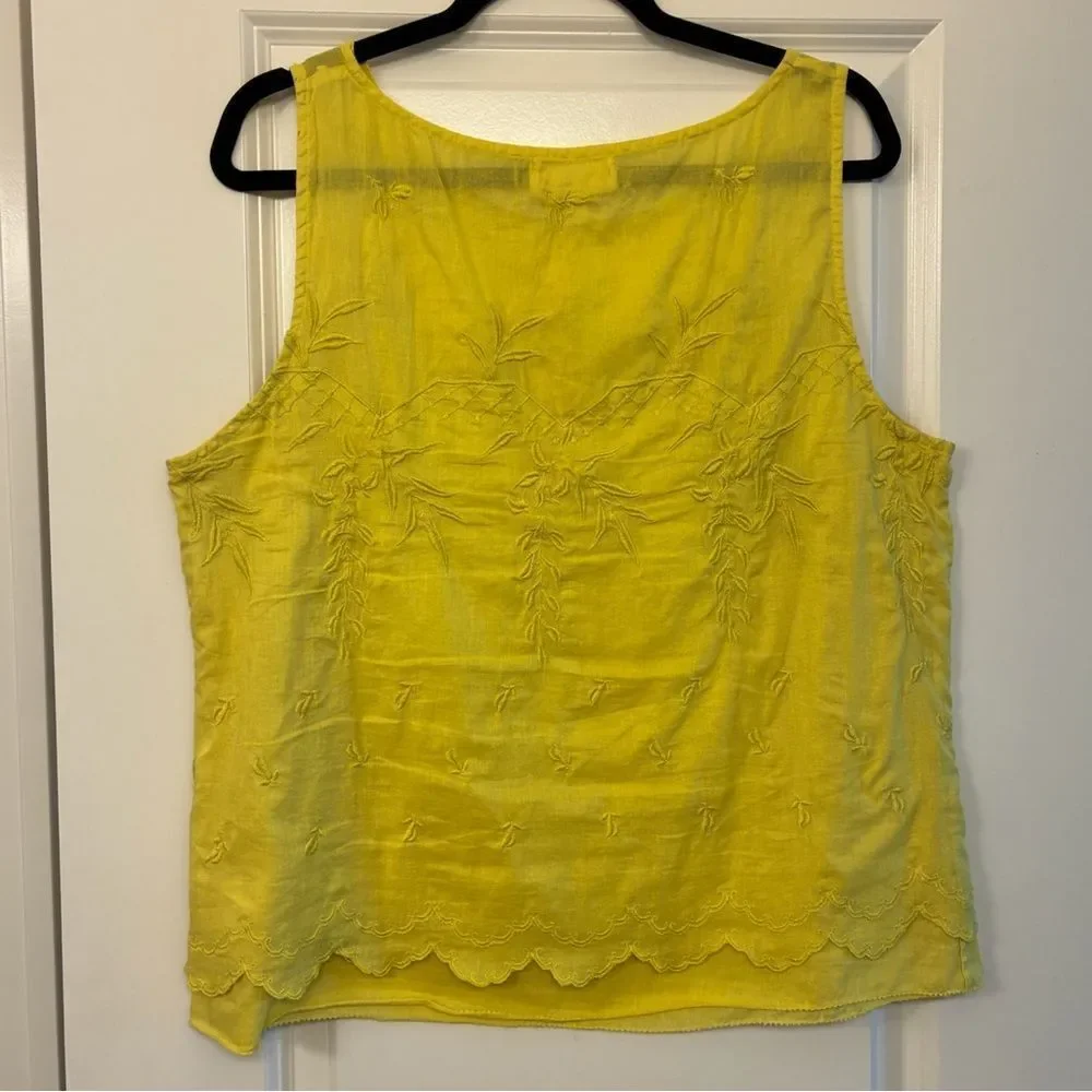 ANTHROPOLOGIE MOULINETTE SOEURS Ethel Pullover Blouse Yellow Women’s Size 12 - Picture 2 of 5